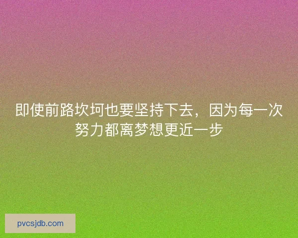 即使前路坎坷也要坚持下去，因为每一次努力都离梦想更近一步