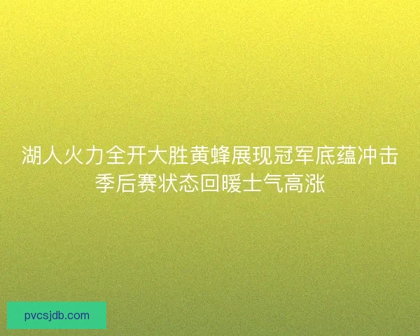 湖人火力全开大胜黄蜂展现冠军底蕴冲击季后赛状态回暖士气高涨